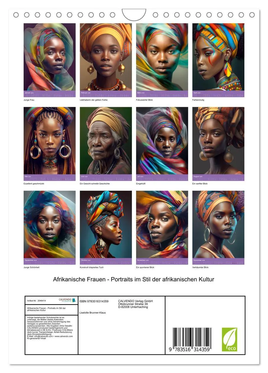 Bild: 9783516314359 | Afrikanische Frauen - Portraits im Stil der afrikanischen Kultur...