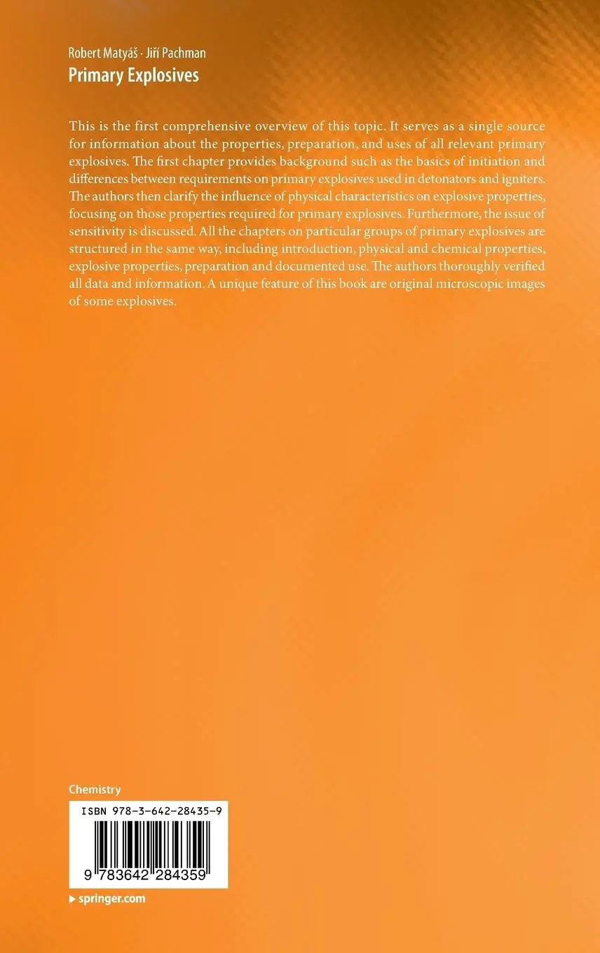 Rückseite: 9783642284359 | Primary Explosives | Ji¿í Pachman (u. a.) | Buch | xix | Englisch