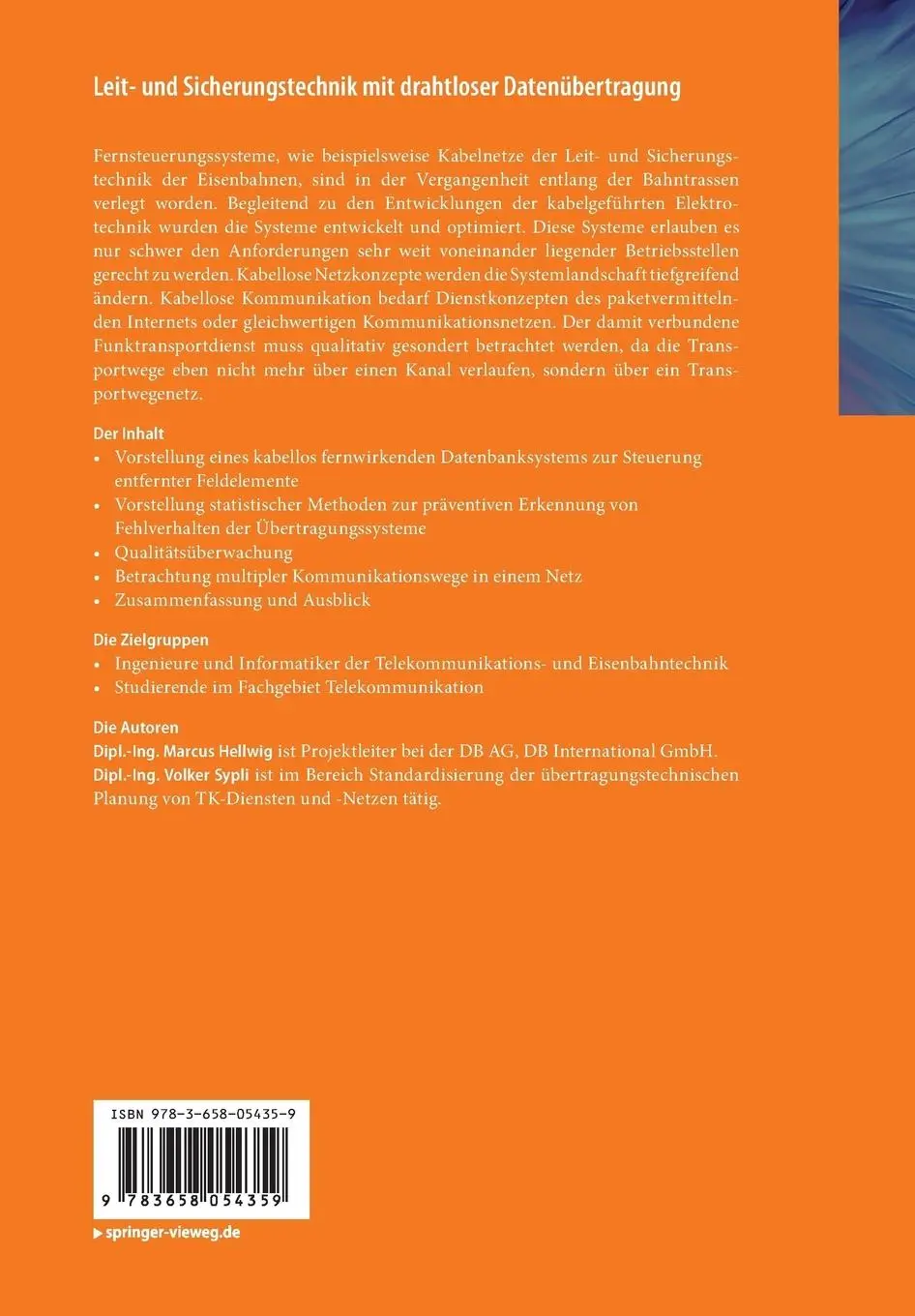 Rückseite: 9783658054359 | Leit- und Sicherungstechnik mit drahtloser Datenübertragung | Buch