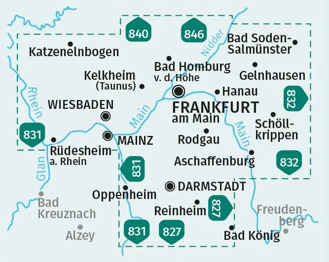 Bild: 9783991214359 | KOMPASS Wanderkarten-Set 828 Frankfurt u.Umgebung (2 Karten) 1:50.000