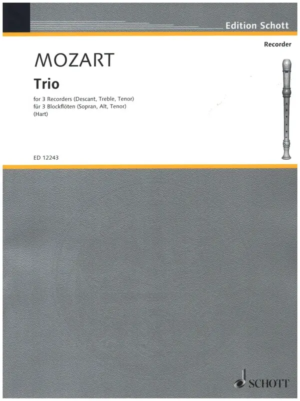 Cover: 9790220114359 | Trio For Three Recorders | Wolfgang Amadeus Mozart | Buch