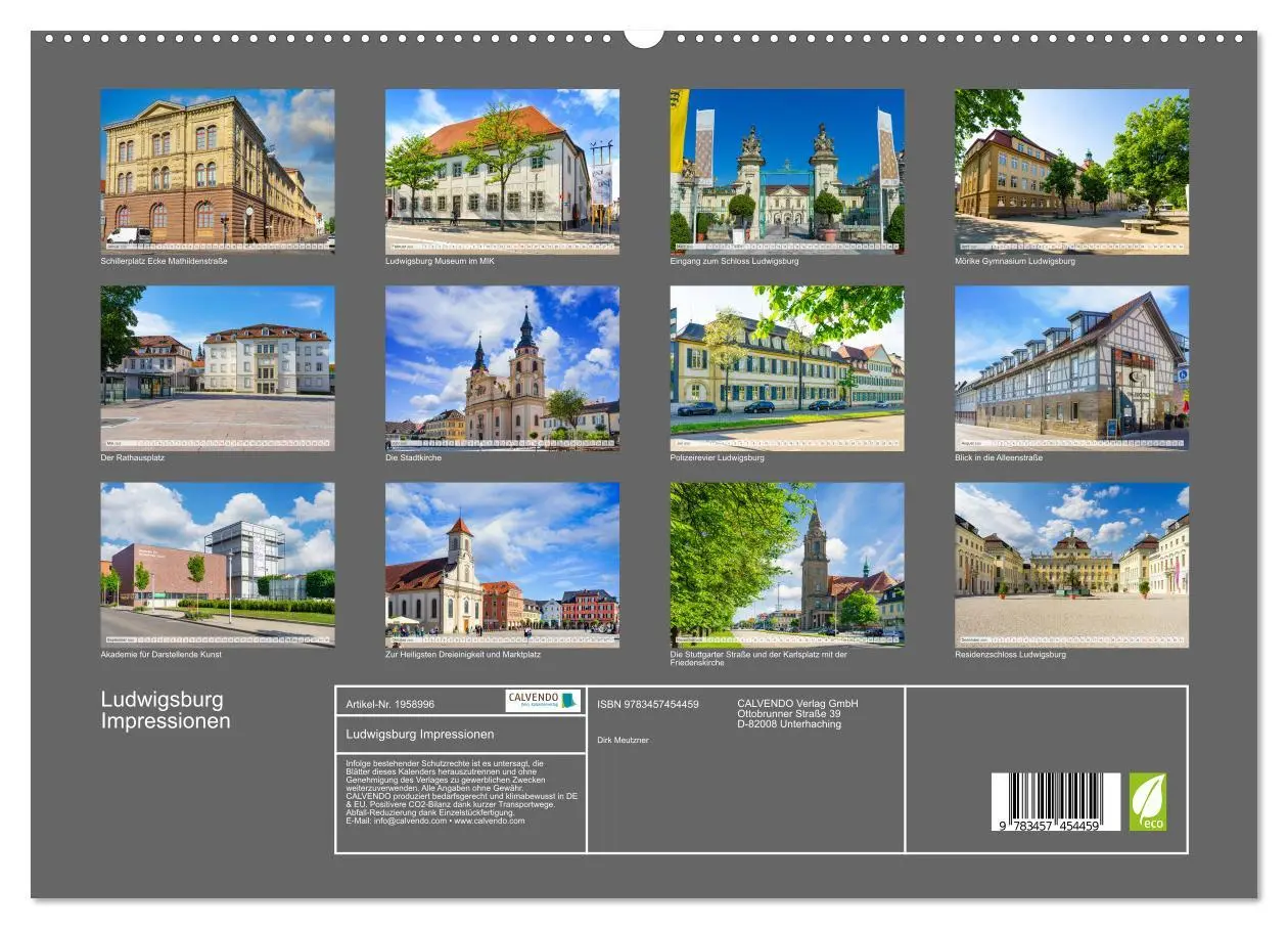 Bild: 9783457454459 | Ludwigsburg Impressionen (Wandkalender 2026 DIN A2 quer), CALVENDO...