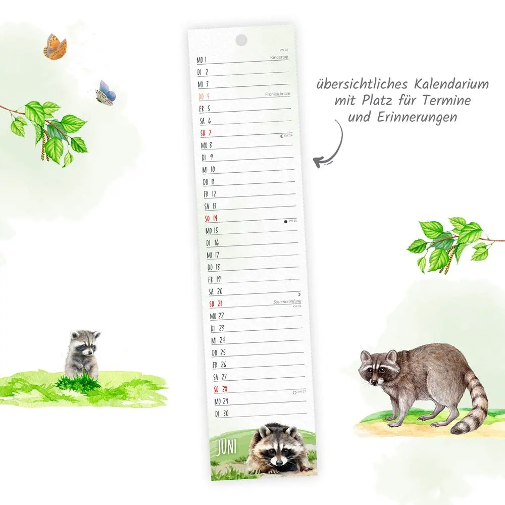 Bild: 9783988024459 | Trötsch Streifenkalender Mini Heimische Tierwelt 2026 | KG | Kalender