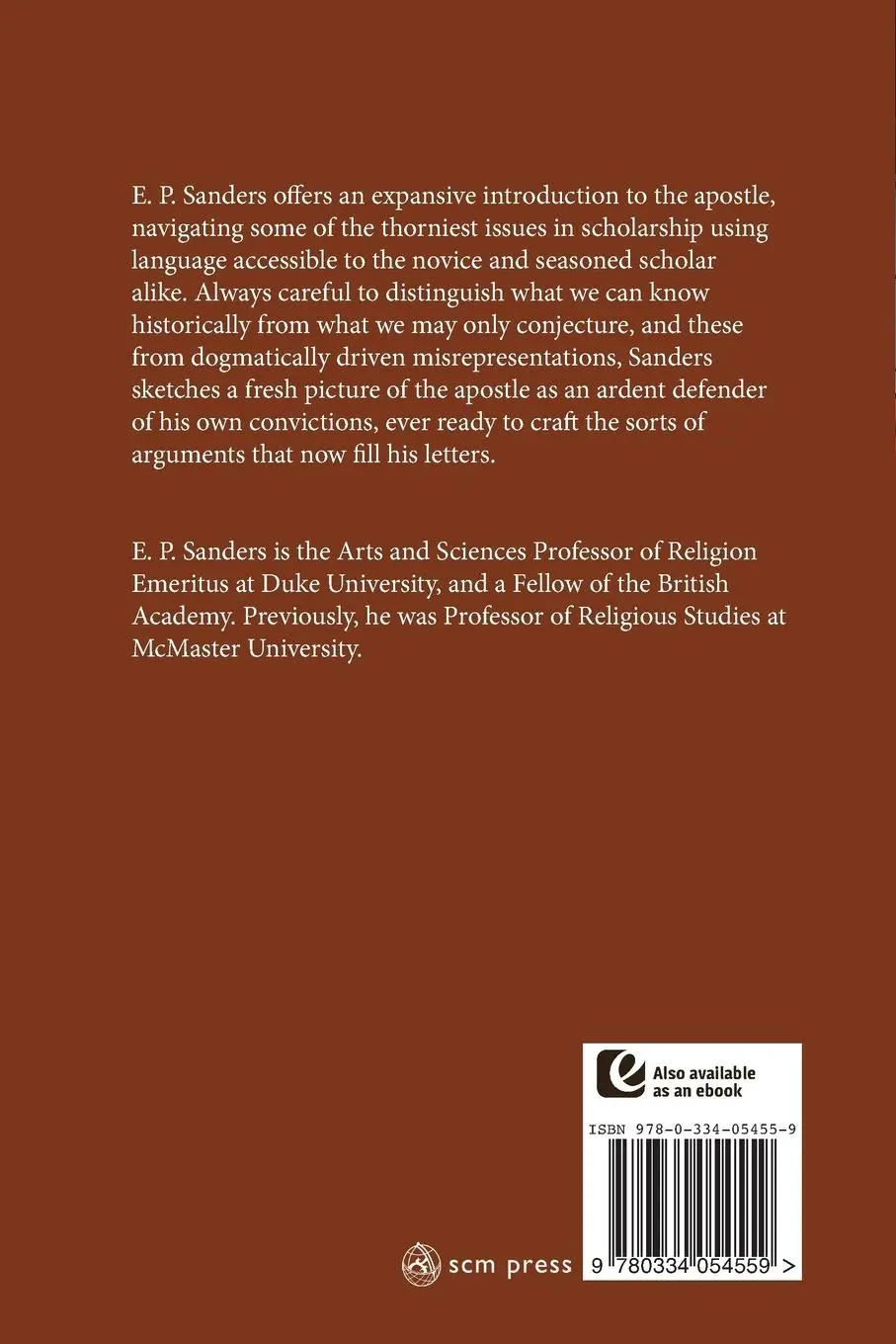 Rückseite: 9780334054559 | Paul | Ed Sanders | Taschenbuch | Englisch | 2016 | SCM Press