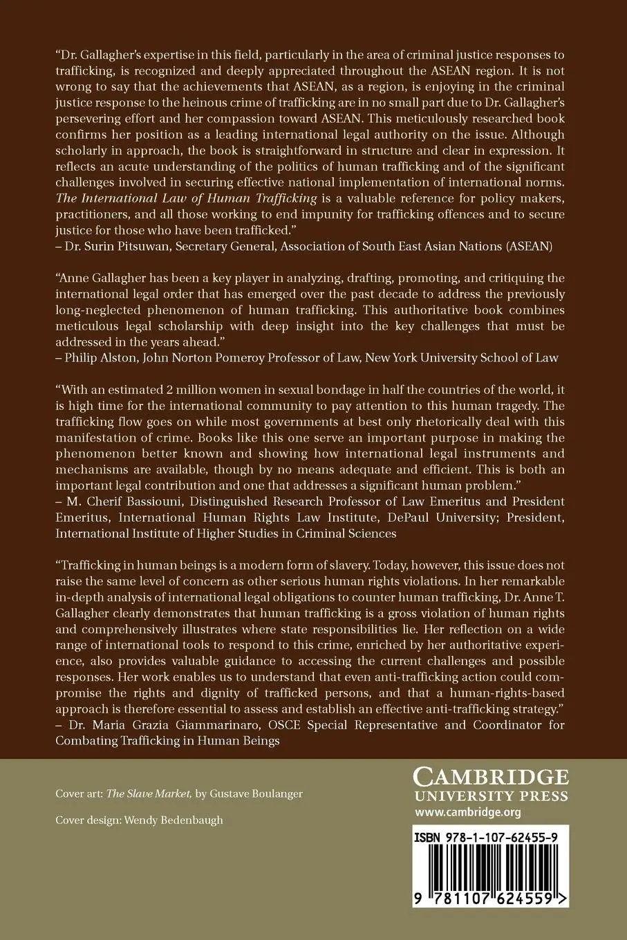 Rückseite: 9781107624559 | The International Law of Human Trafficking | Anne T. Gallagher | Buch