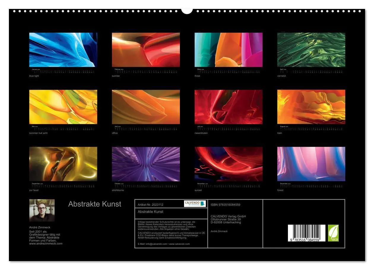 Bild: 9783516084559 | Abstrakte Kunst (hochwertiger Premium Wandkalender 2026 DIN A2...