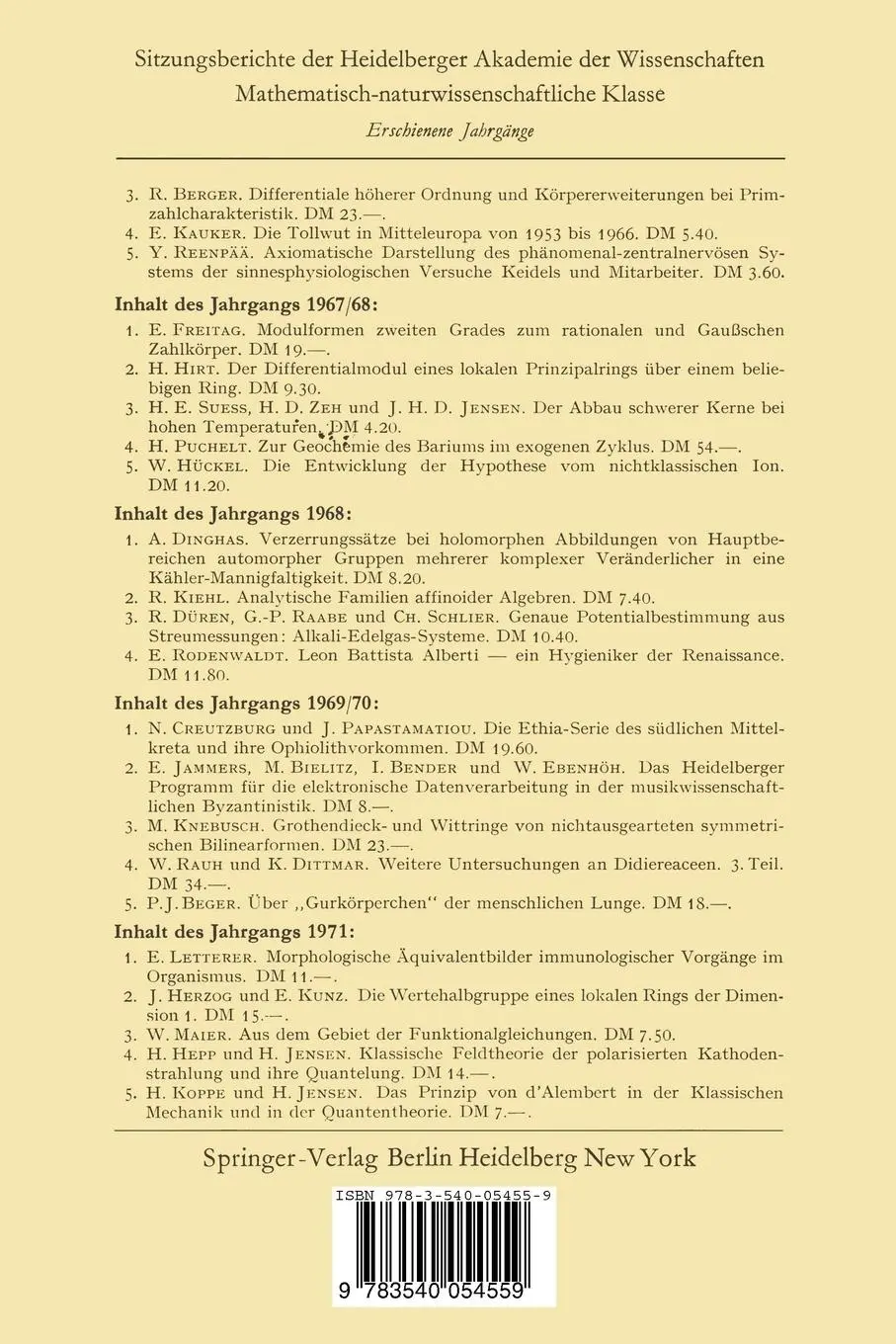 Rückseite: 9783540054559 | Das Prinzip von d'Alembert in der Klassischen Mechanik und in der...