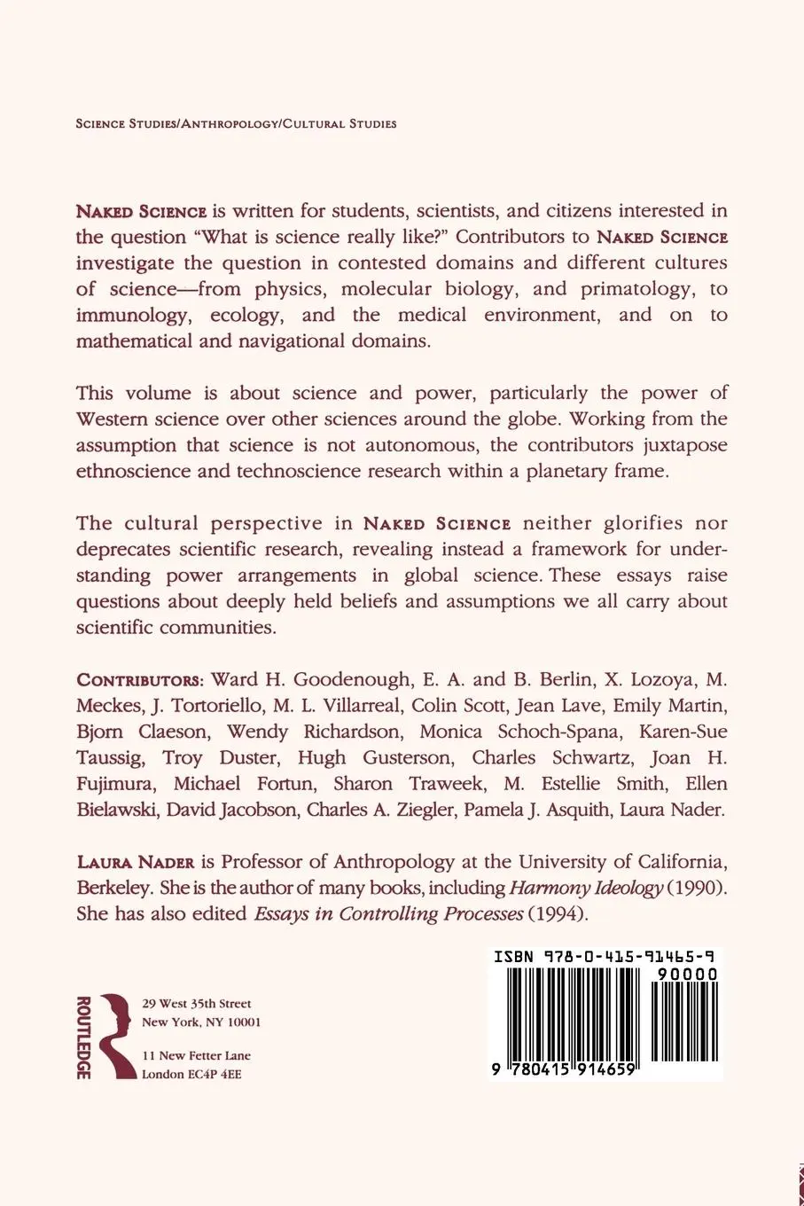 Rückseite: 9780415914659 | Naked Science | Laura Nader | Taschenbuch | Einband - flex.(Paperback)