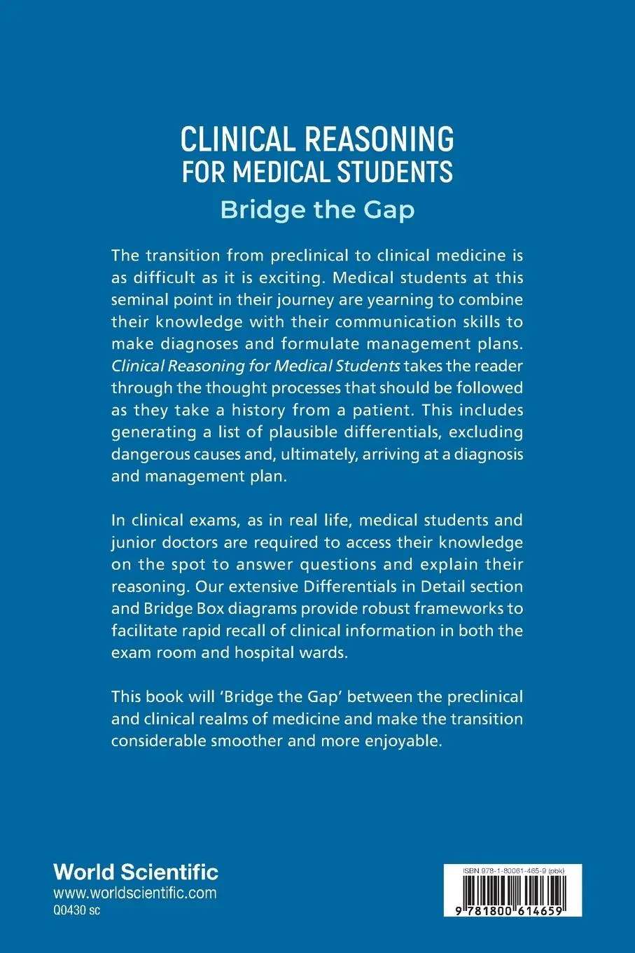 Rückseite: 9781800614659 | CLINICAL REASONING FOR MEDICAL STUDENTS | BRIDGE THE GAP | Lasith