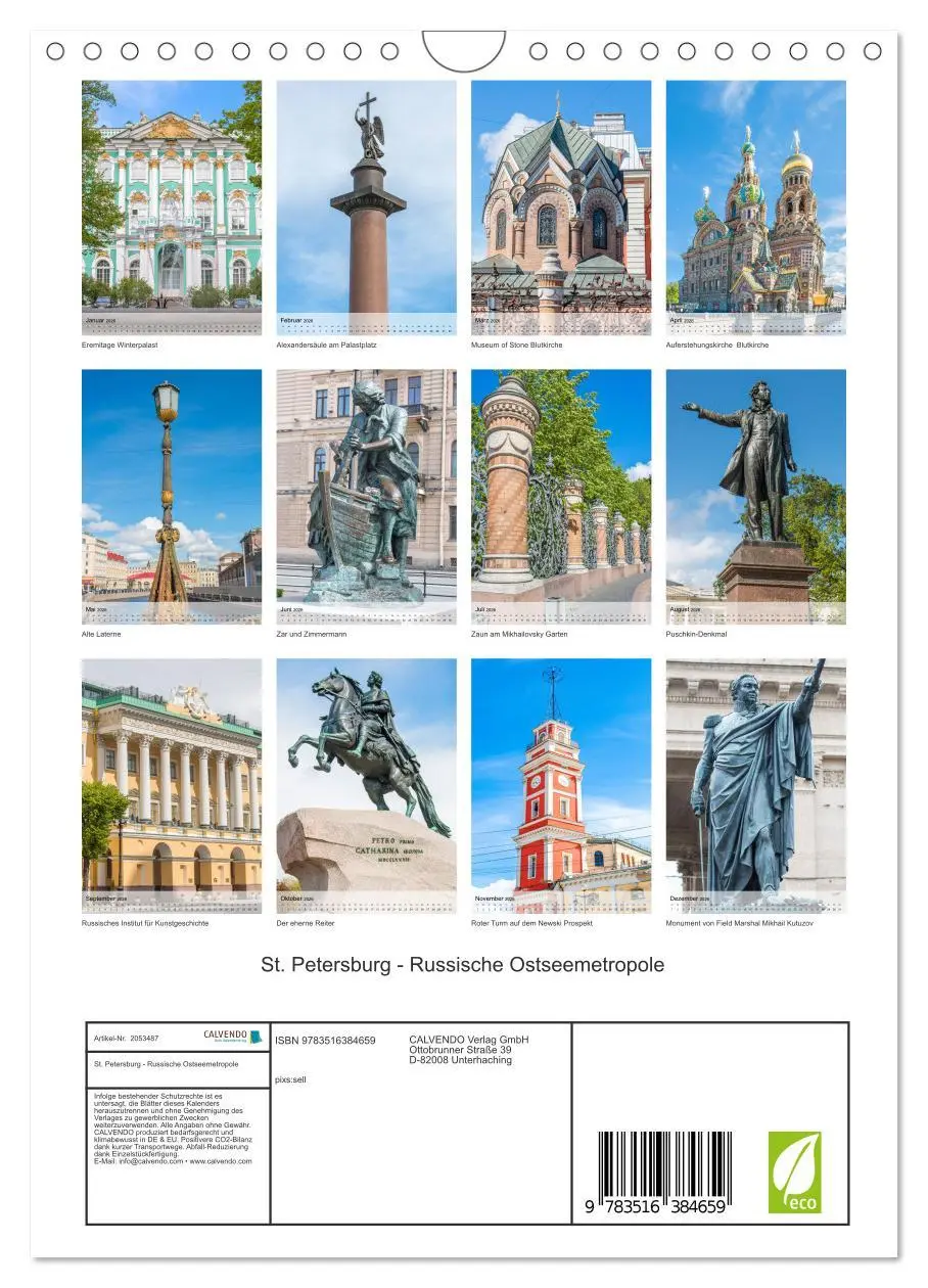 Bild: 9783516384659 | St. Petersburg - Russische Ostseemetropole (Wandkalender 2026 DIN...