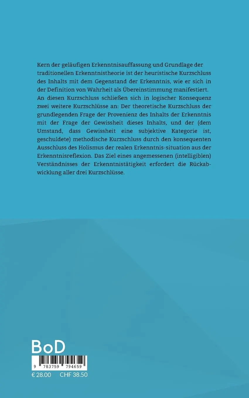 Rückseite: 9783759794659 | Rehabilitation der reinen Vernunft: Erkenntnistheorie, Physik,...