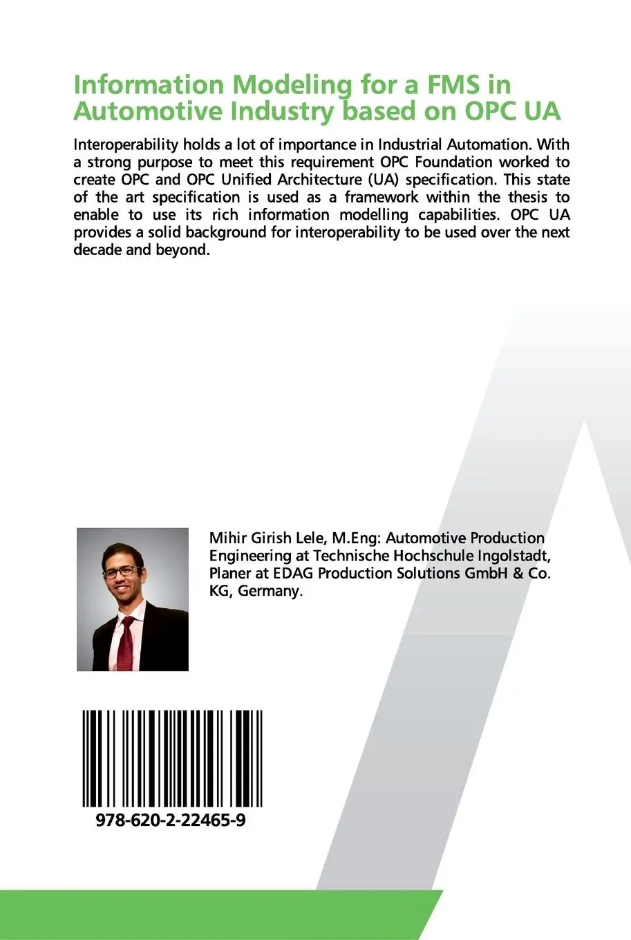 Rückseite: 9786202224659 | Information Modeling for a FMS in Automotive Industry based on OPC UA