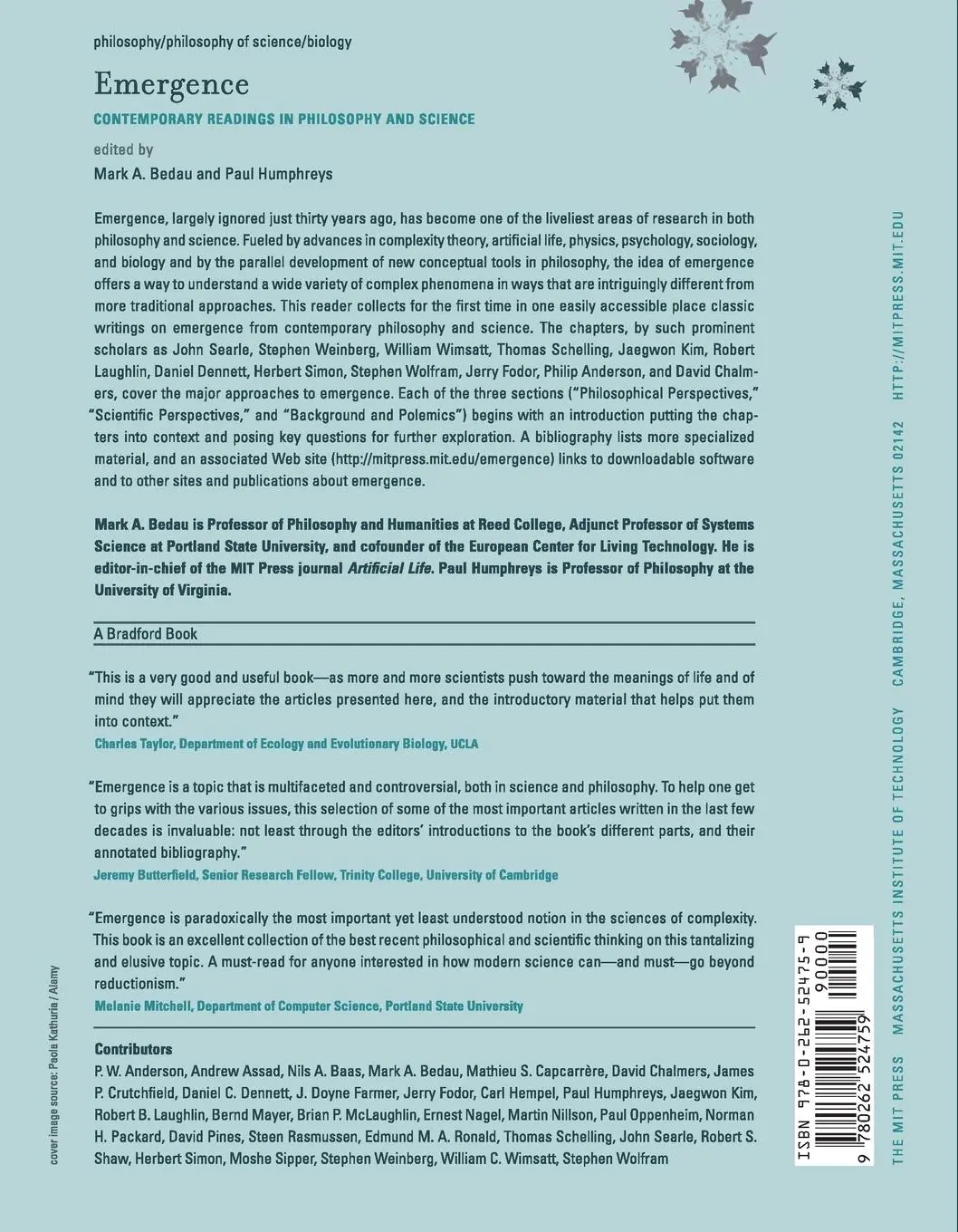 Rückseite: 9780262524759 | Emergence | Contemporary Readings in Philosophy and Science | Buch