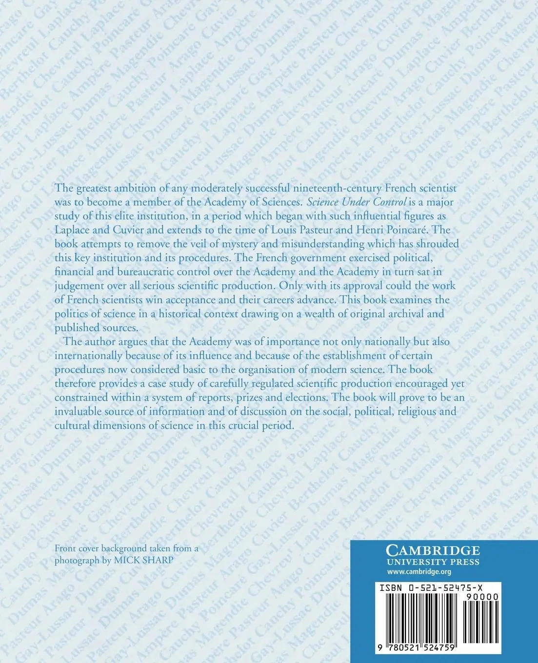 Rückseite: 9780521524759 | Science Under Control | The French Academy of Sciences 1795 1914