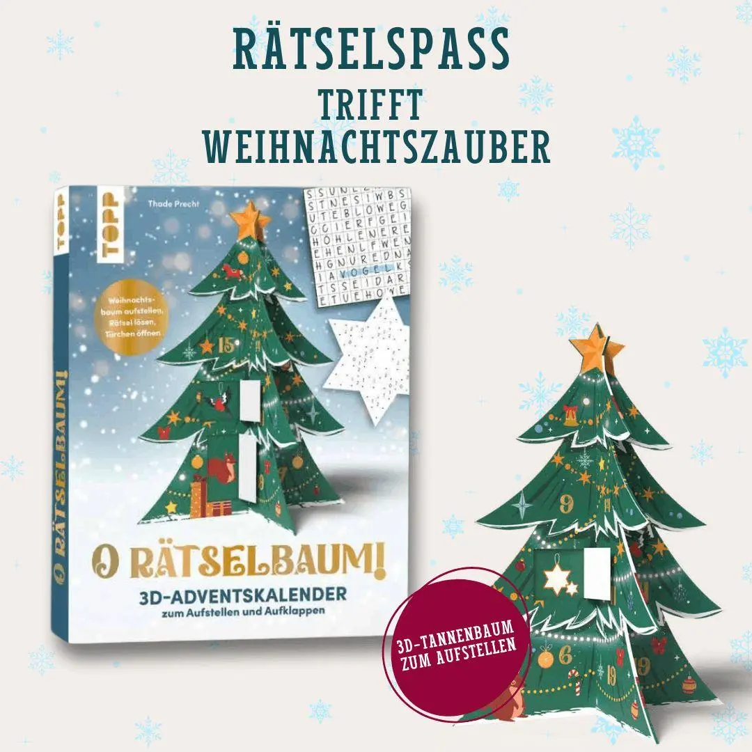 Bild: 9783735854759 | O Rätselbaum! - 3D-Adventskalender zum Aufstellen und Aufklappen