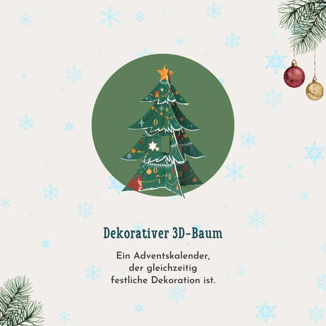 Bild: 9783735854759 | O Rätselbaum! - 3D-Adventskalender zum Aufstellen und Aufklappen
