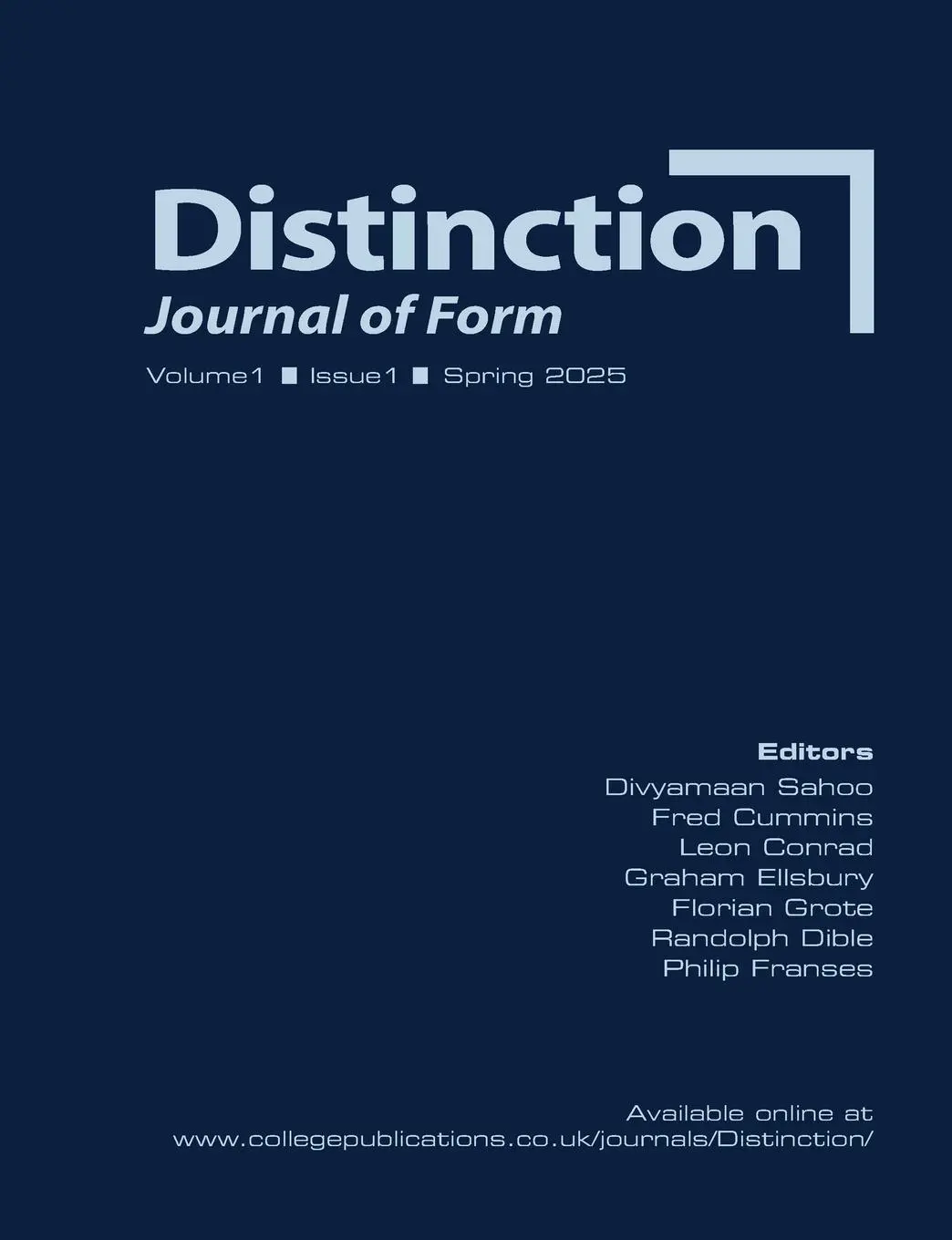 Cover: 9781848904859 | Distinction. Journal of Form. V1(1) Spring 2025 | Sahoo (u. a.) | Buch