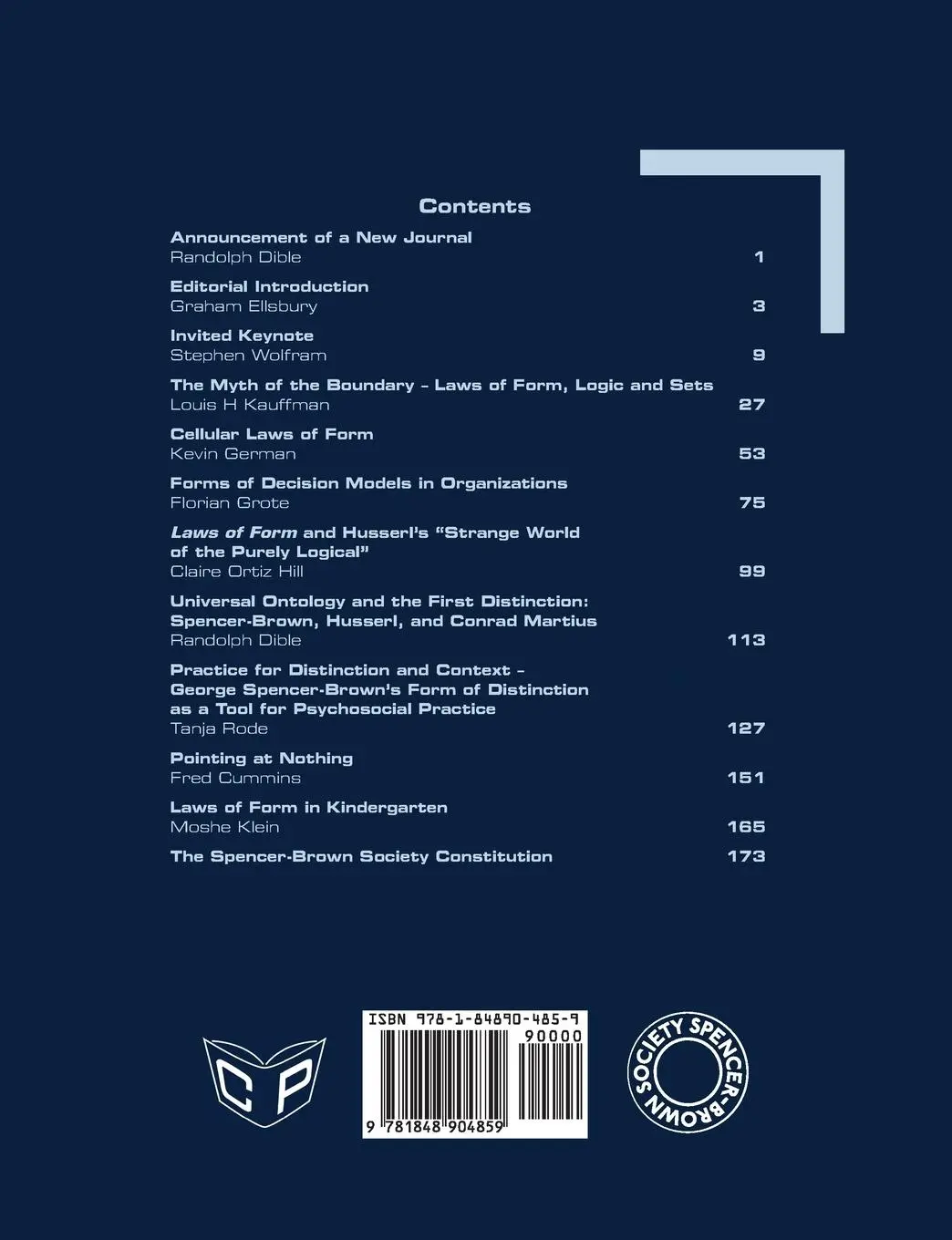 Rückseite: 9781848904859 | Distinction. Journal of Form. V1(1) Spring 2025 | Sahoo (u. a.) | Buch