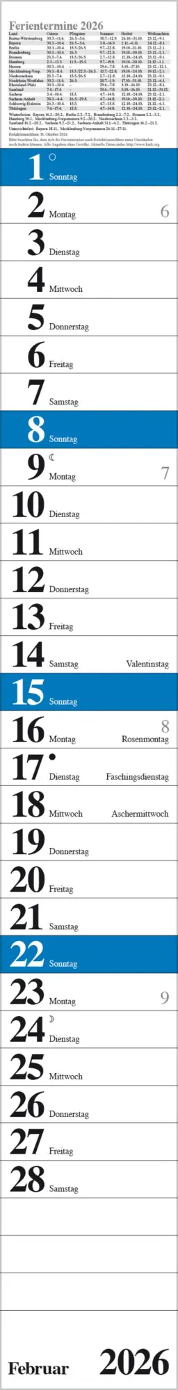 Bild: 9783731884859 | Streifenplaner Praktika Blau 2026 | Verlag Korsch | Kalender | 12 S.