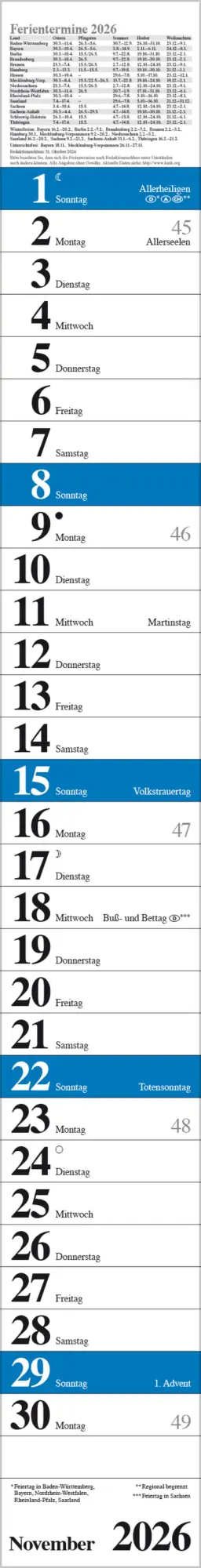 Bild: 9783731884859 | Streifenplaner Praktika Blau 2026 | Verlag Korsch | Kalender | 12 S.