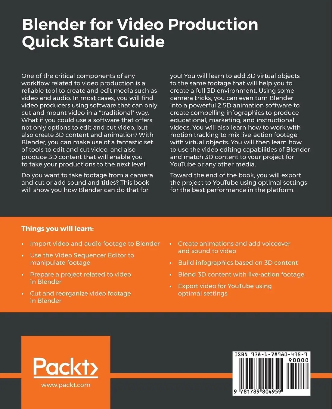 Rückseite: 9781789804959 | Blender for Video Production Quick Start Guide | Allan Brito | Buch