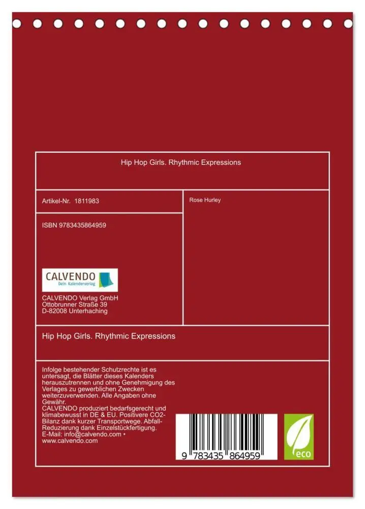 Bild: 9783435864959 | Hip Hop Girls. Rhythmic Expressions (Tischkalender 2025 DIN A5...