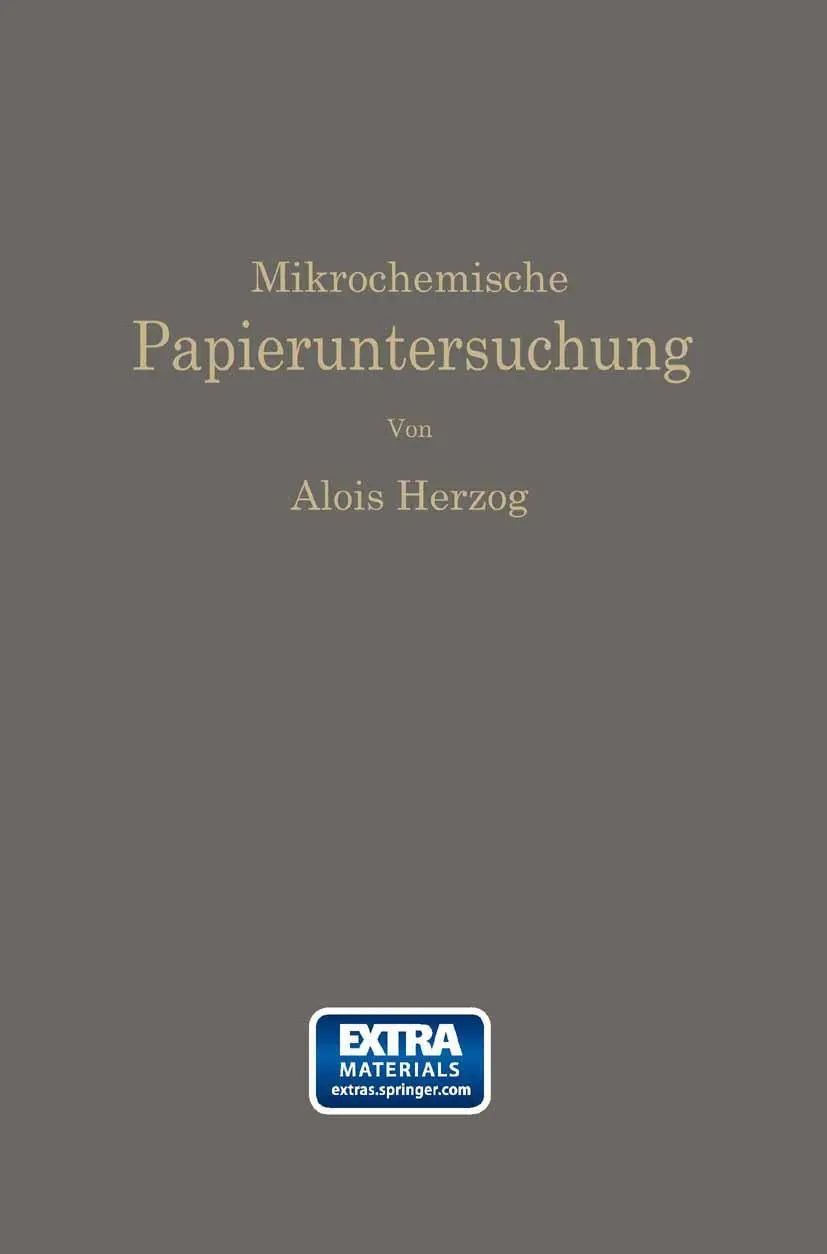 Cover: 9783662334959 | Mikrochemische Papieruntersuchung | Alois Herzog | Taschenbuch | viii