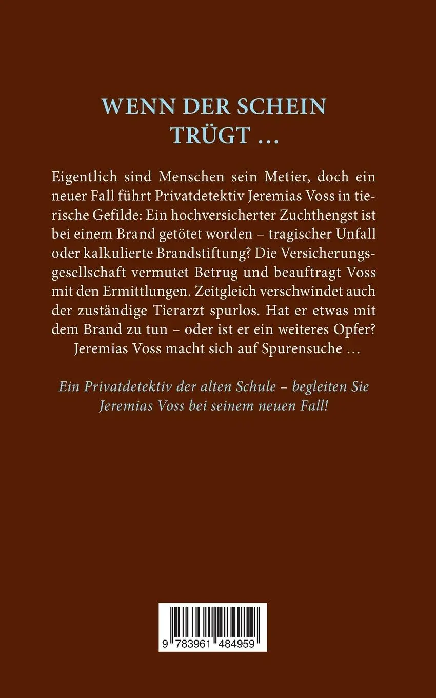 Rückseite: 9783961484959 | Jeremias Voss und der tote Hengst - Der zweite Fall | Kriminalroman
