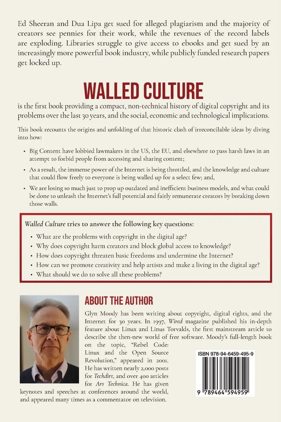 Rückseite: 9789464594959 | Walled Culture | Glyn Moody | Taschenbuch | Kartoniert / Broschiert