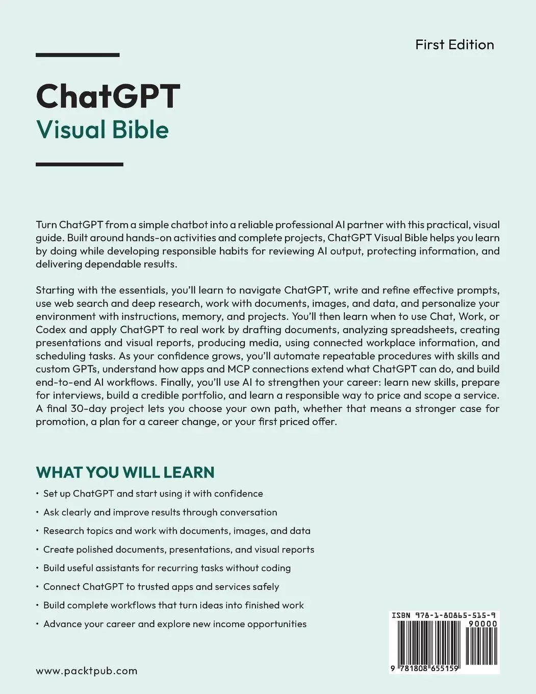 Rückseite: 9781808655159 | ChatGPT Visual Bible | Mark J. Price | Taschenbuch | Englisch | 2026