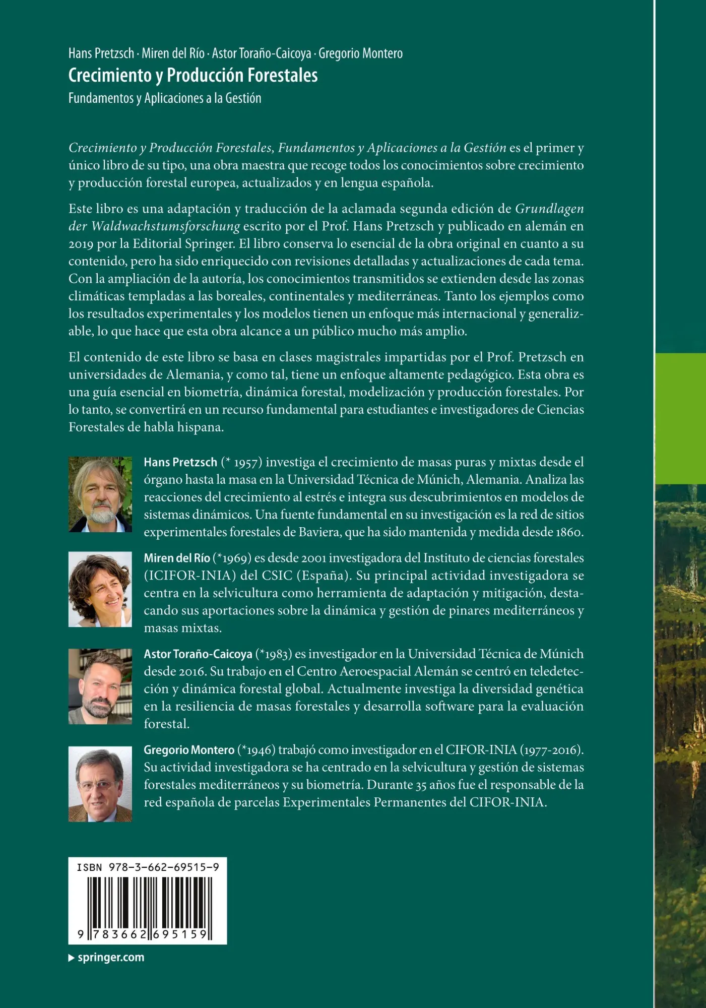 Rückseite: 9783662695159 | Crecimiento y Producción Forestales | Hans Pretzsch (u. a.) | Buch