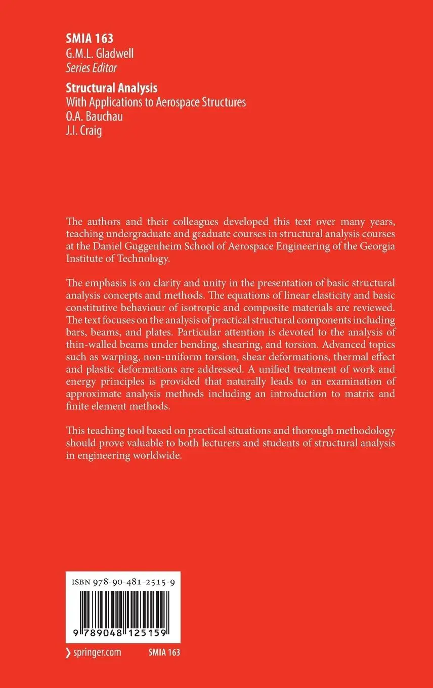 Rückseite: 9789048125159 | Structural Analysis | With Applications to Aerospace Structures | Buch