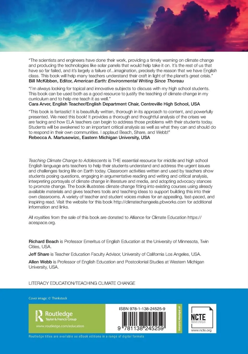 Rückseite: 9781138245259 | Teaching Climate Change to Adolescents | Richard Beach (u. a.) | Buch