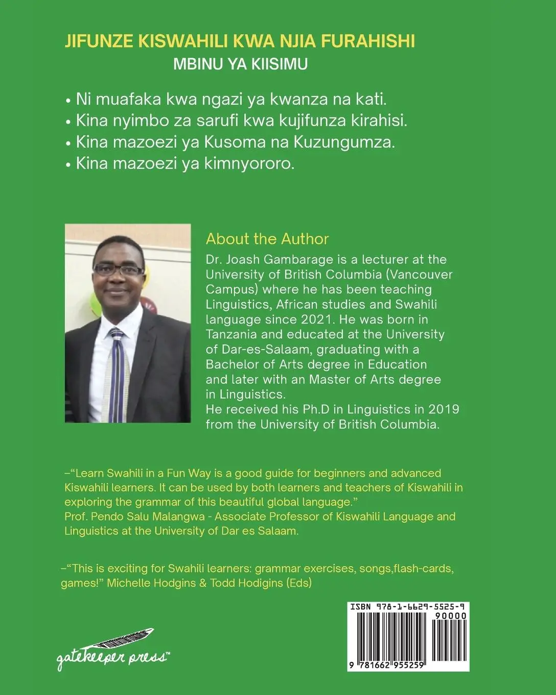 Rückseite: 9781662955259 | Learn Swahili in a Fun Way | Joash J Gambarage | Taschenbuch | 2024