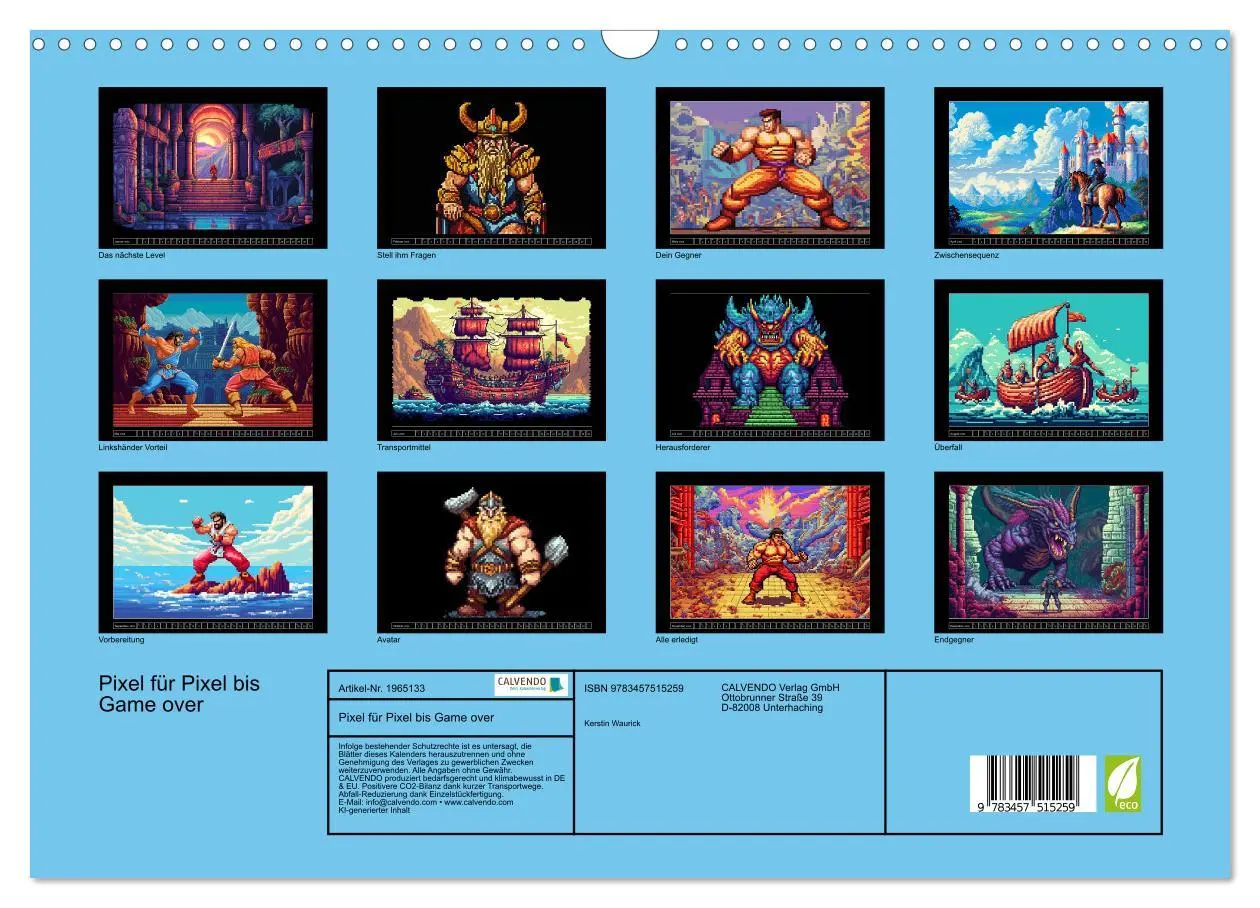 Bild: 9783457515259 | Pixel für Pixel bis Game over (Wandkalender 2026 DIN A3 quer),...
