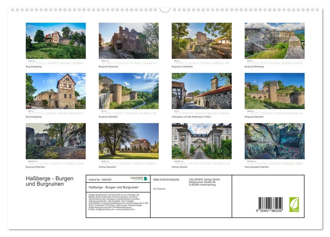 Bild: 9783457685259 | Haßberge - Burgen und Burgruinen (hochwertiger Premium Wandkalender...