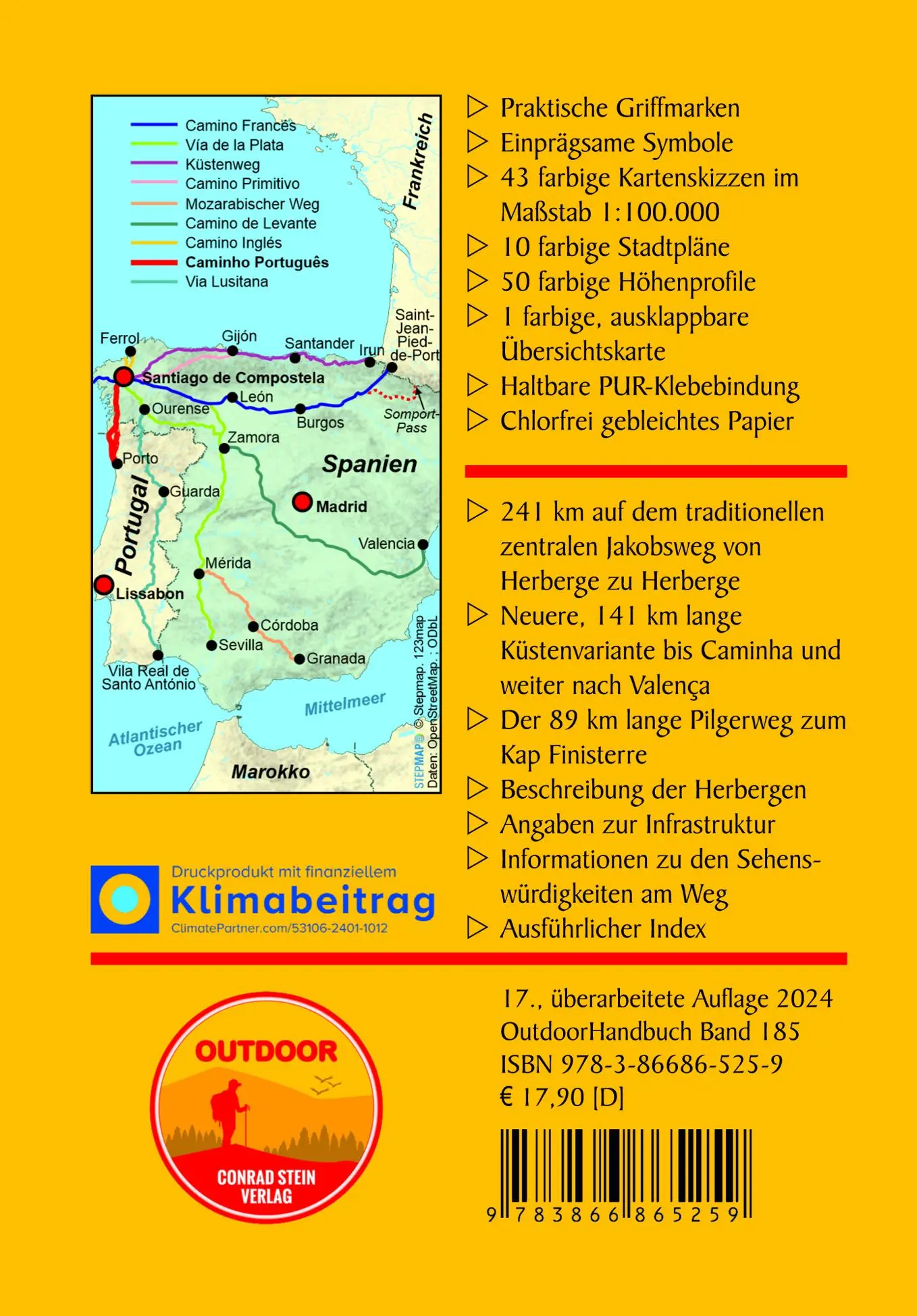 Rückseite: 9783866865259 | Portugal Spanien: Jakobsweg Caminho Português von Porto nach...