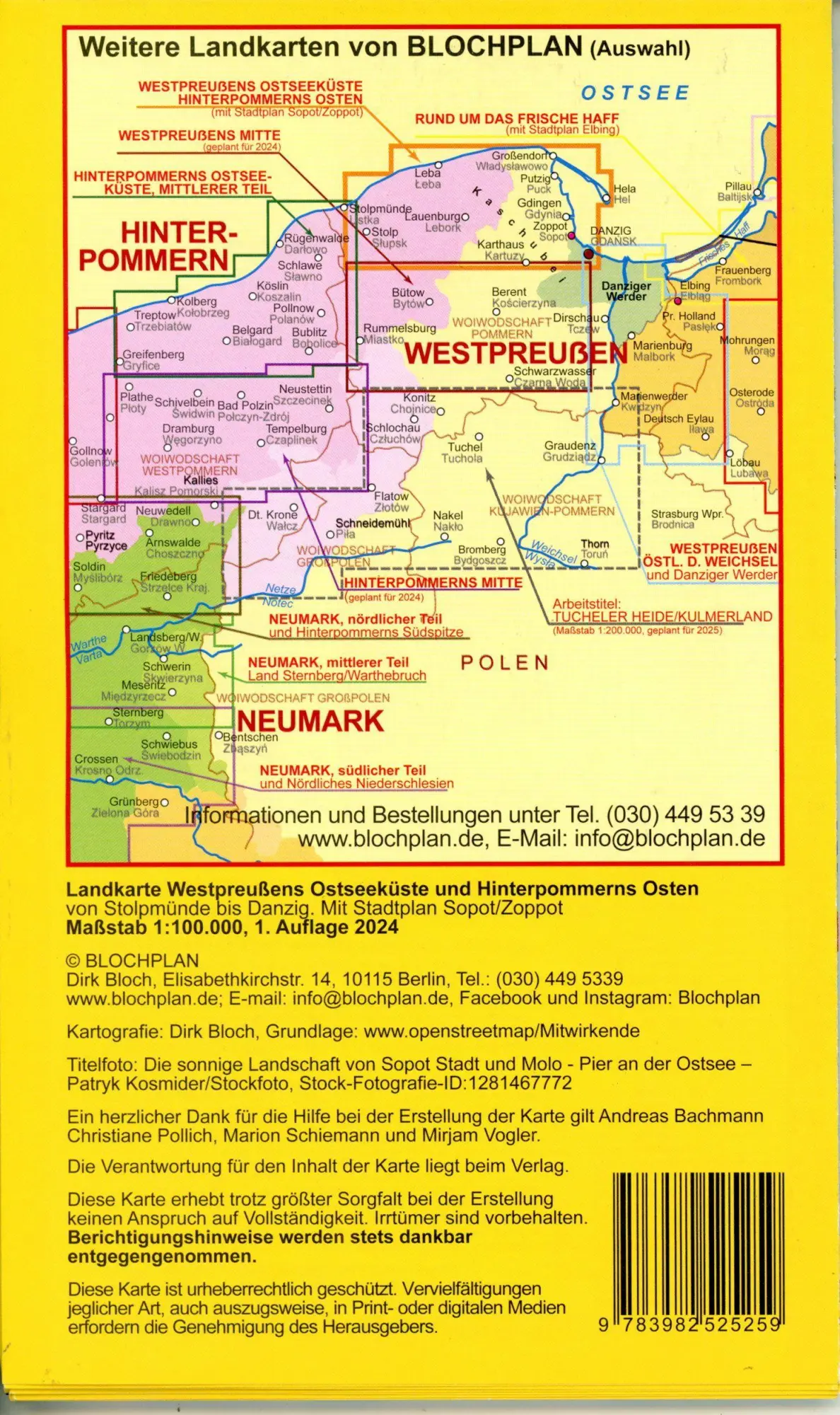 Bild: 9783982525259 | Landkarte Westpreußens Ostseeküste und Hinterpommerns Osten 1:100.000