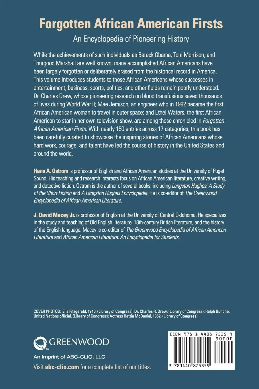 Rückseite: 9781440875359 | Forgotten African American Firsts | Hans Ostrom (u. a.) | Buch | 2023