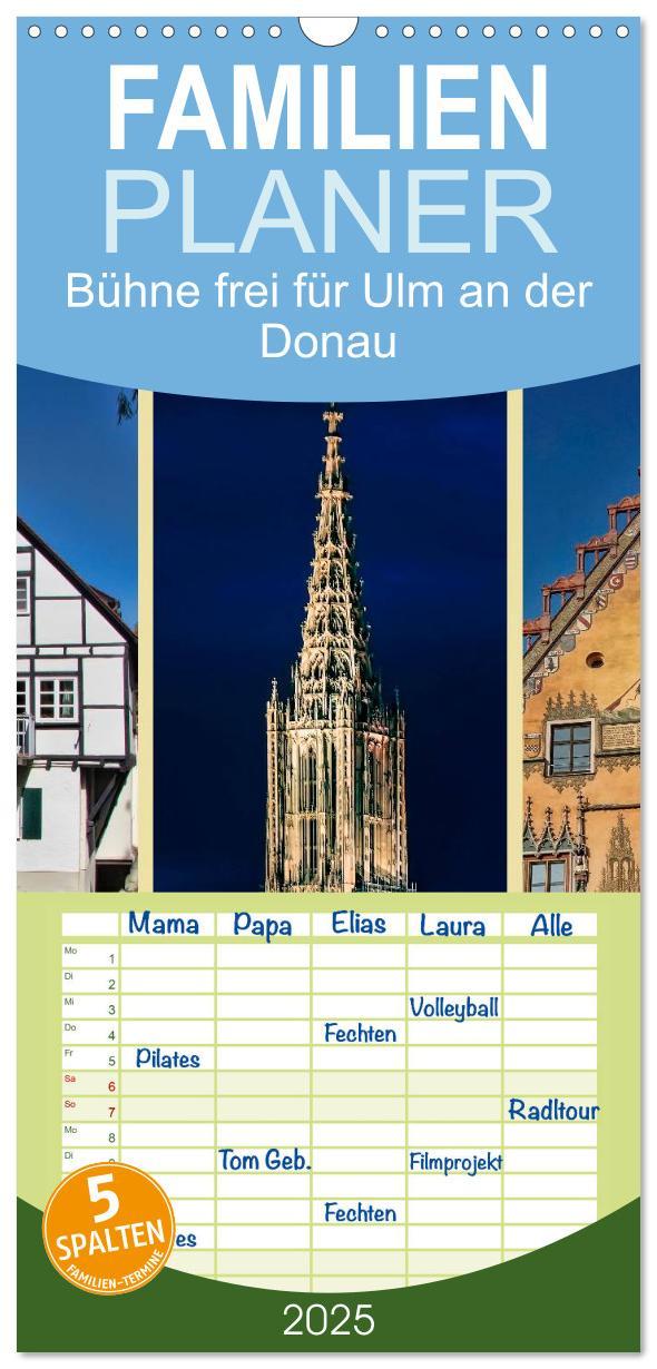 Cover: 9783457125359 | Familienplaner 2025 - Bühne frei für Ulm an der Donau mit 5 Spalten...