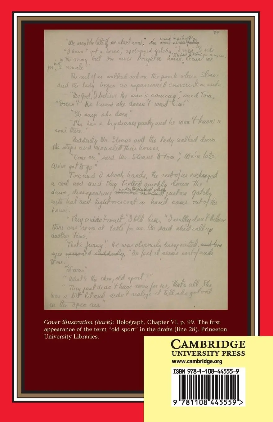 Rückseite: 9781108445559 | The Great Gatsby | F. Scott Fitzgerald | Taschenbuch | Englisch | 2022