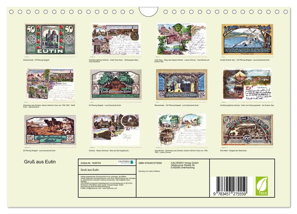 Bild: 9783457275559 | Gruß aus Eutin (Wandkalender 2026 DIN A4 quer), CALVENDO...