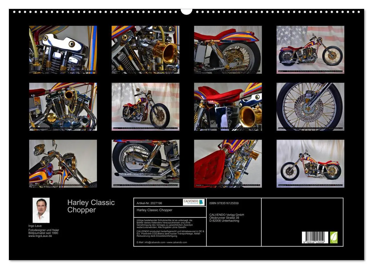 Bild: 9783516125559 | Harley Classic Chopper (Wandkalender 2026 DIN A2 quer), CALVENDO...