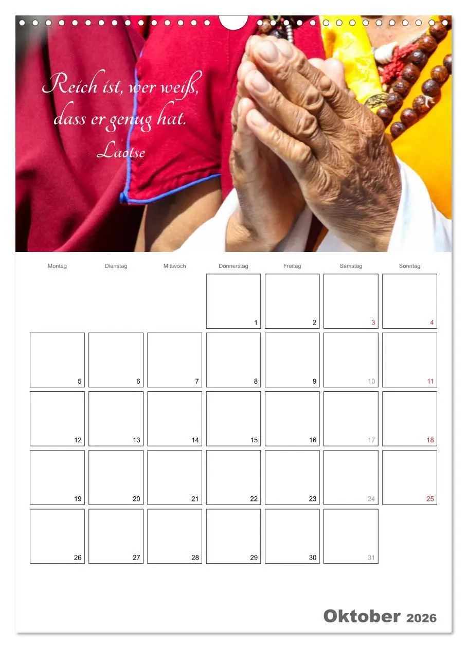 Bild: 9783516435559 | Harmonie und Freude Buddhistische Weisheiten 2026 (Wandkalender...