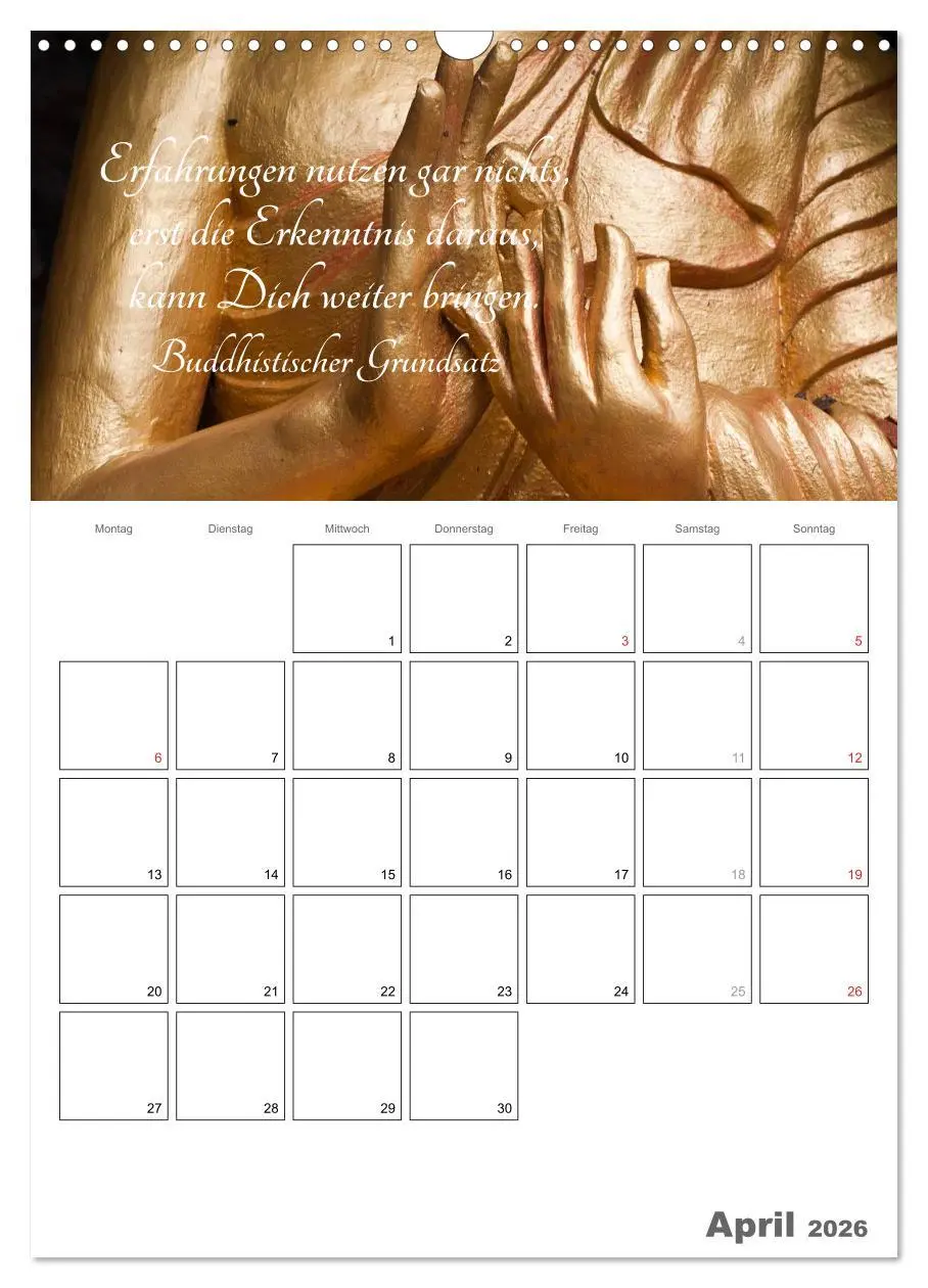 Bild: 9783516435559 | Harmonie und Freude Buddhistische Weisheiten 2026 (Wandkalender...