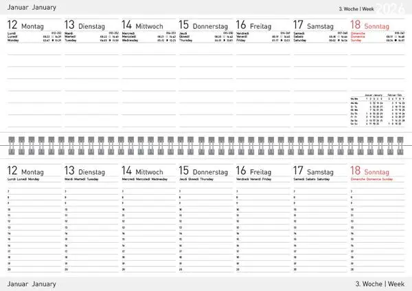 Bild: 9783731885559 | Tischkalender quer Professional Colourlux 2026 blau | Verlag Korsch
