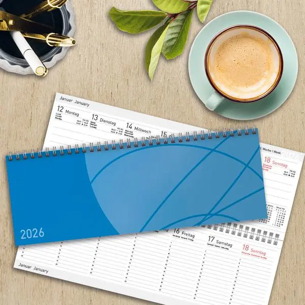 Bild: 9783731885559 | Tischkalender quer Professional Colourlux 2026 blau | Verlag Korsch