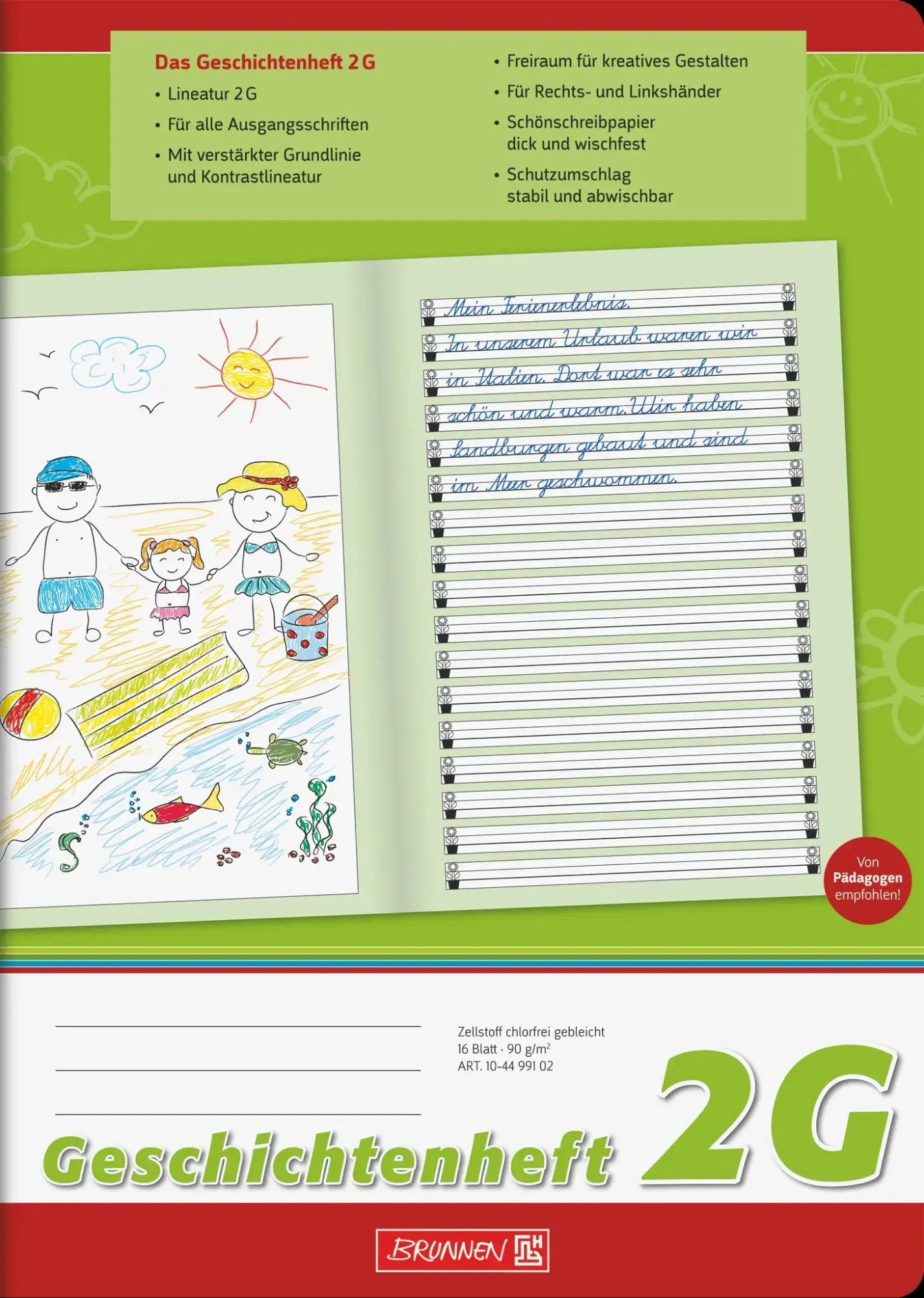 Cover: 4003273205659 | Brunnen Heft Geschichtenheft A4 Lineatur 2G 16 Blatt | 104499102