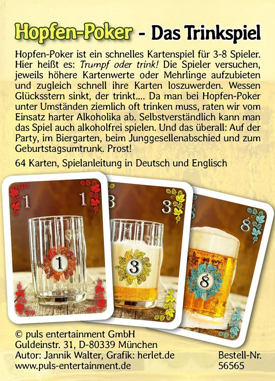 Bild: 4031288565659 | Hopfen-Poker | Das Trinkspiel | Jannik Walter | Spiel | Brettspiel