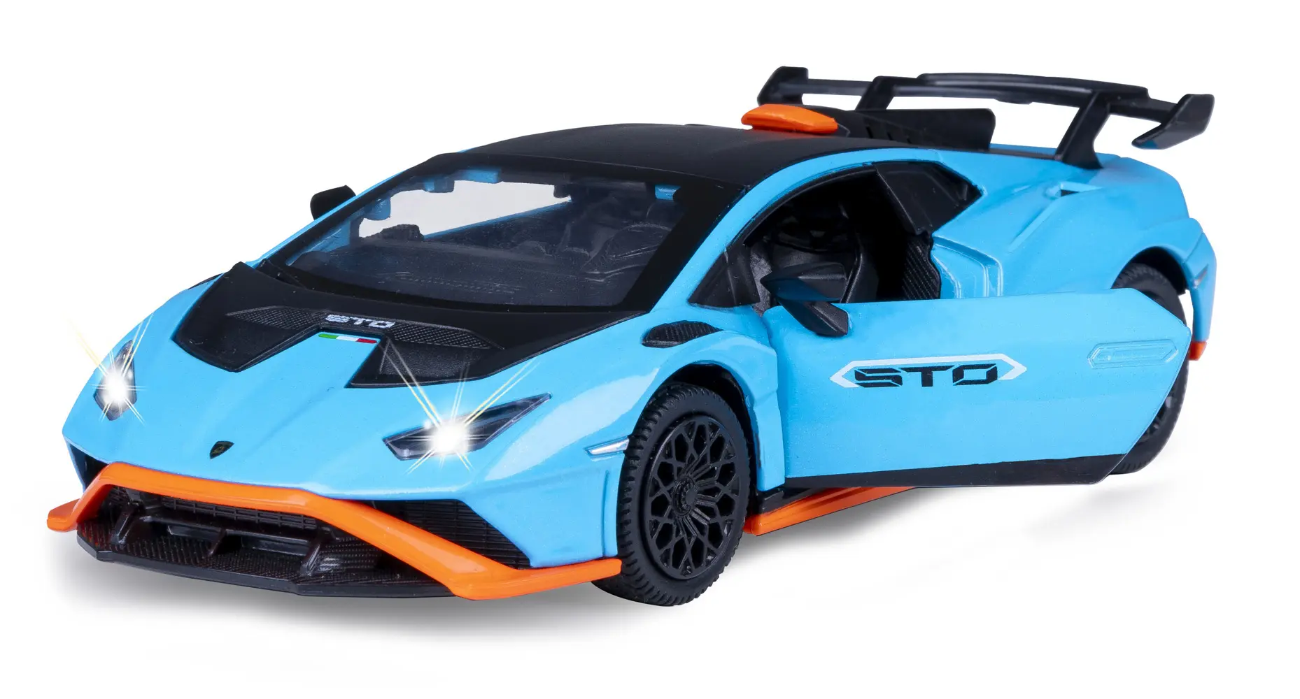 Cover: 4042774475659 | Lamborghini Huracán STO Diecast 1:32 blau inkl. Knopfzellen | 402616
